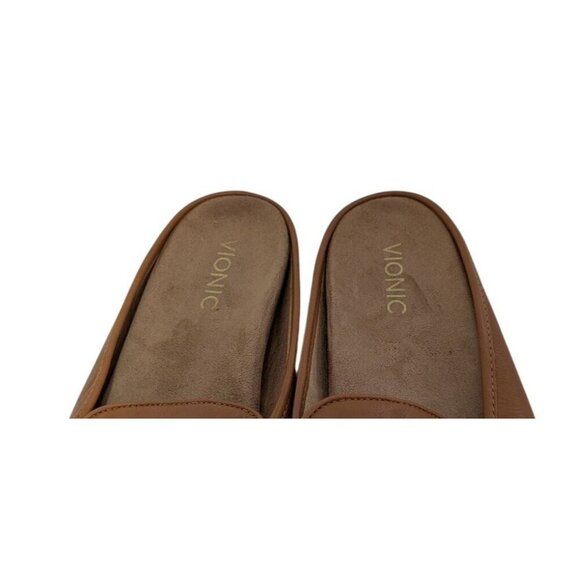 Vionic Womens 8.5 Adeline Mules Brown Leather Slides Loafer Horsebit Size 8.5 - Picture 2 of 7